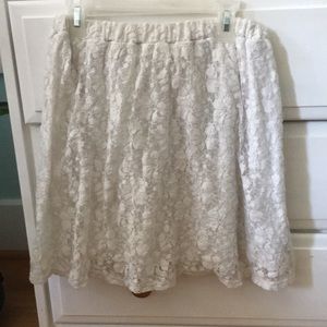 White Lace Skater Skirt